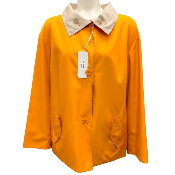 Akris Punto Sunshine Pop / Sand Reversible Button-front Jacket - Picture 1 of 6